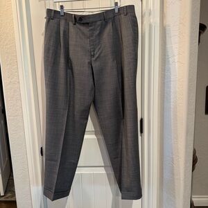 Chaps Gray Dress Pants Tailored Wool-Blend